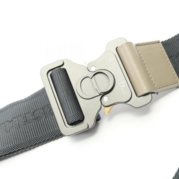 Dior SADDLE Waist Bag Body Bum Crossbody Belt Leather Gray Beige